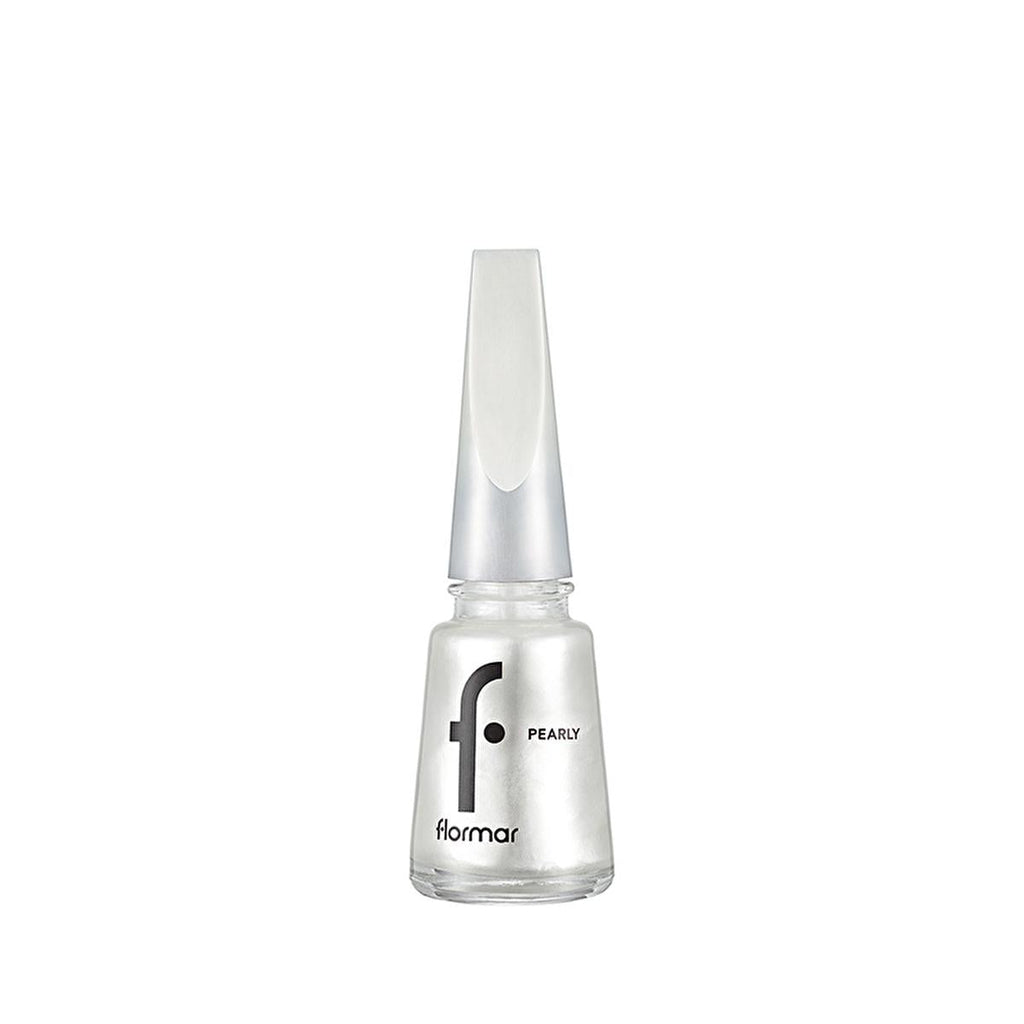 Flormar Pearly Luxury White Nail Polish: Intense Pigment, Shimmer Finish, Long Lasting - Dazzling White Nail Color