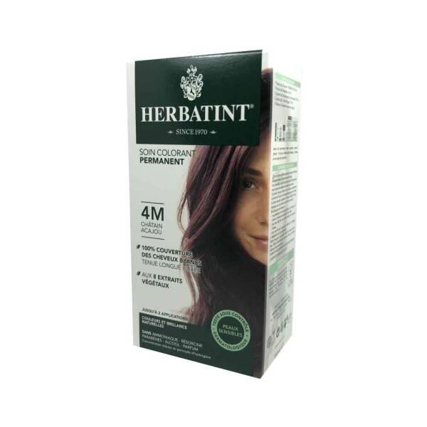 Herbatint 4M Mahogany Chestnut Hair Dye - Natural, Ammonia & Paraben Free Hair Color for Gray Coverage & Sensitive Scalp