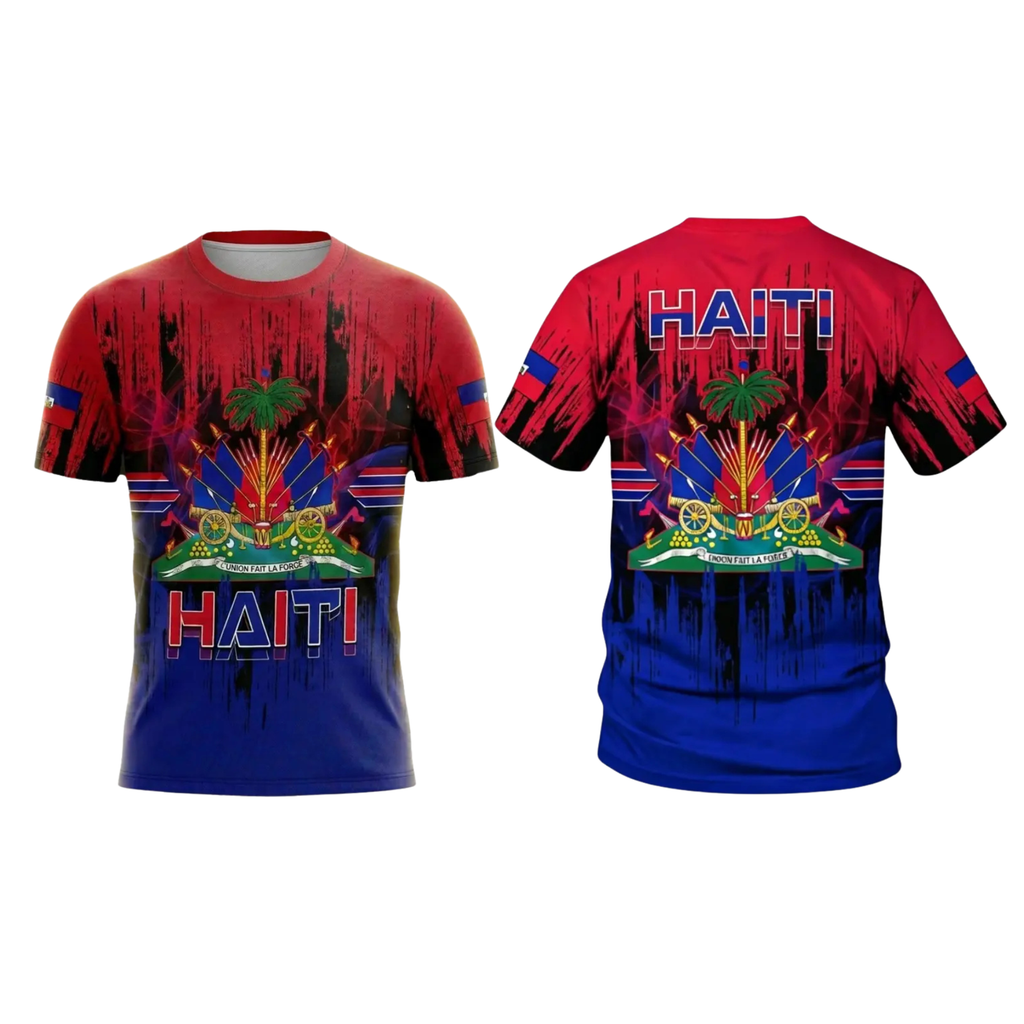 Haiti Football 3D Shirt – Comfortable Ethnic Pattern Sports Shirt