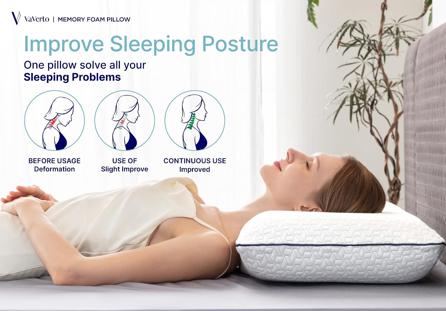 King Size Memory Foam Pillows - Firm Pillow - King Size 1-Pack