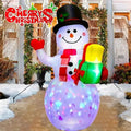 5FT Rotating Christmas Inflatable Snowman Decoration with 360° Colorful LED Lights