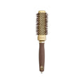 Olivia Garden Expert Blowout Straight Wavy Bristle Gold Brown Hair Brush 30mm - Professional Blowout Brush for Smooth Hair