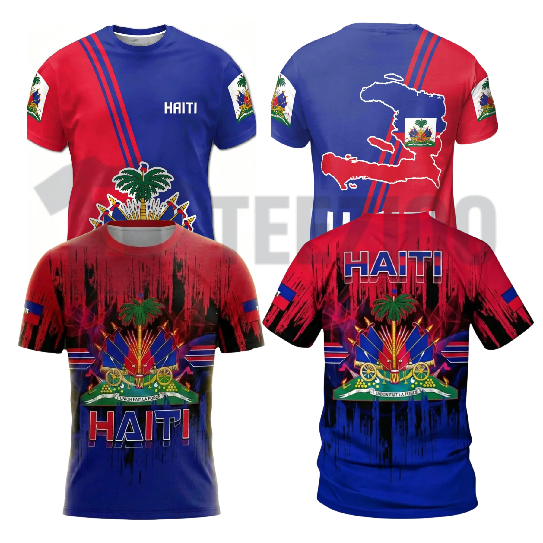 Haiti Football 3D Shirt – Comfortable Ethnic Pattern Sports Shirt