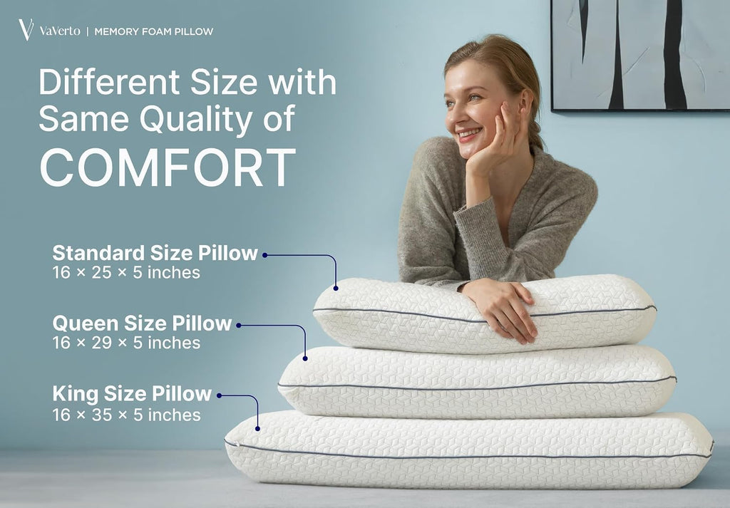 King Size Memory Foam Pillows - Firm Pillow - King Size 1-Pack