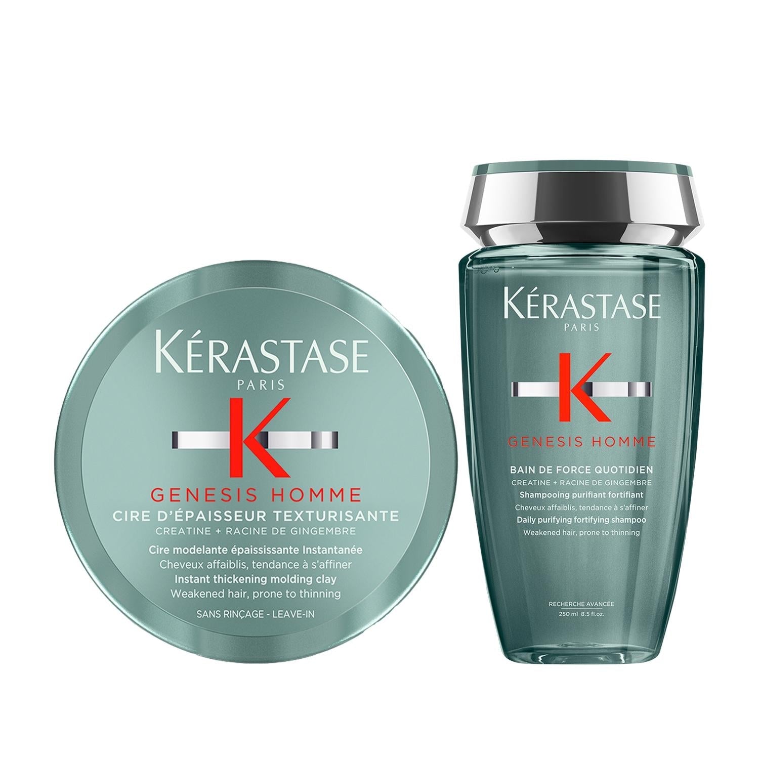 Kerastase Genesis Homme: Hair Thickening Set for Men - Combat Hair Loss & Achieve Thicker, Fuller Hair - Professional Grade Care.