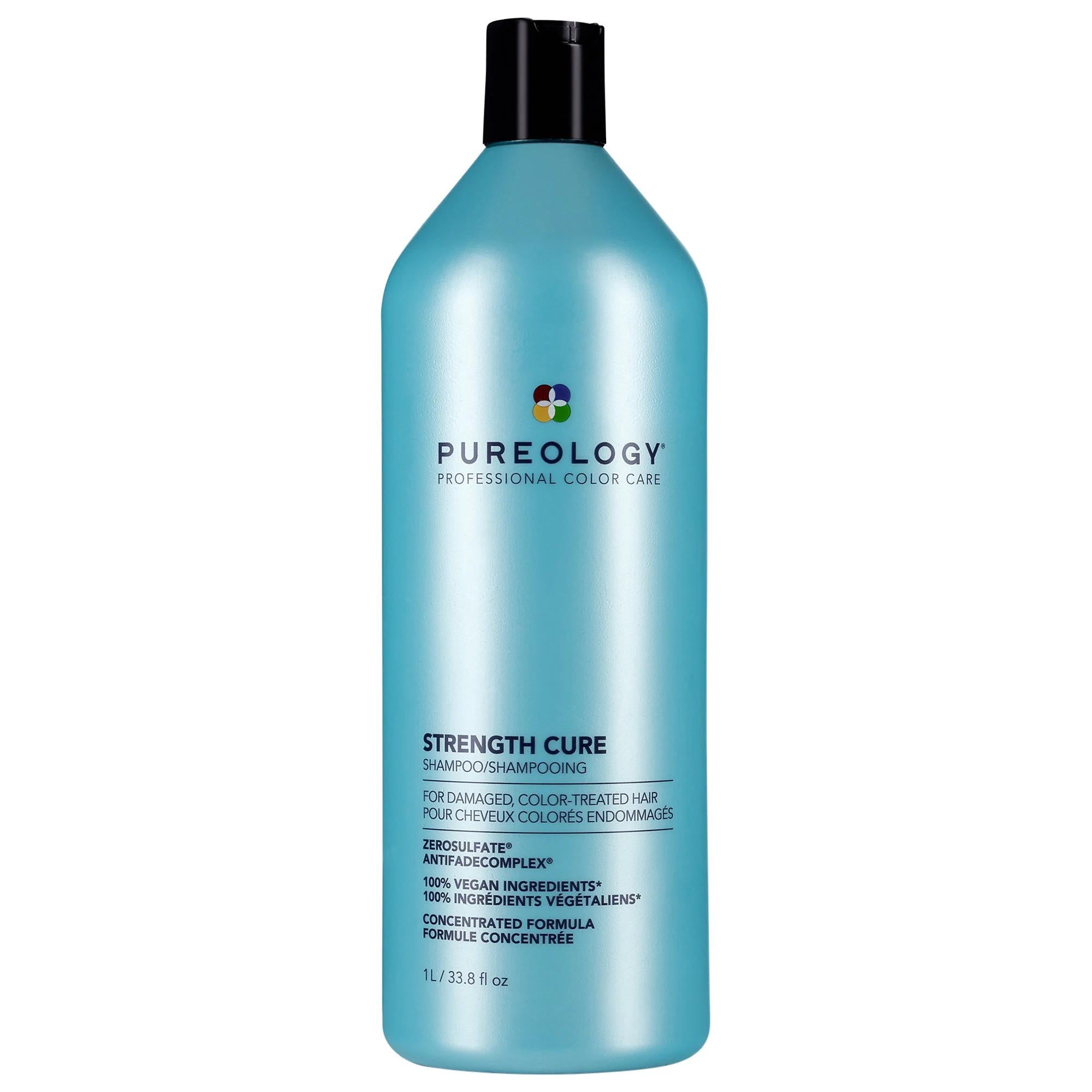 Pureology Strength Cure Shampoo: Sulfate-Free, Vegan Hair Repair for Damaged & Color-Treated Hair - Prevents Breakage & Split Ends