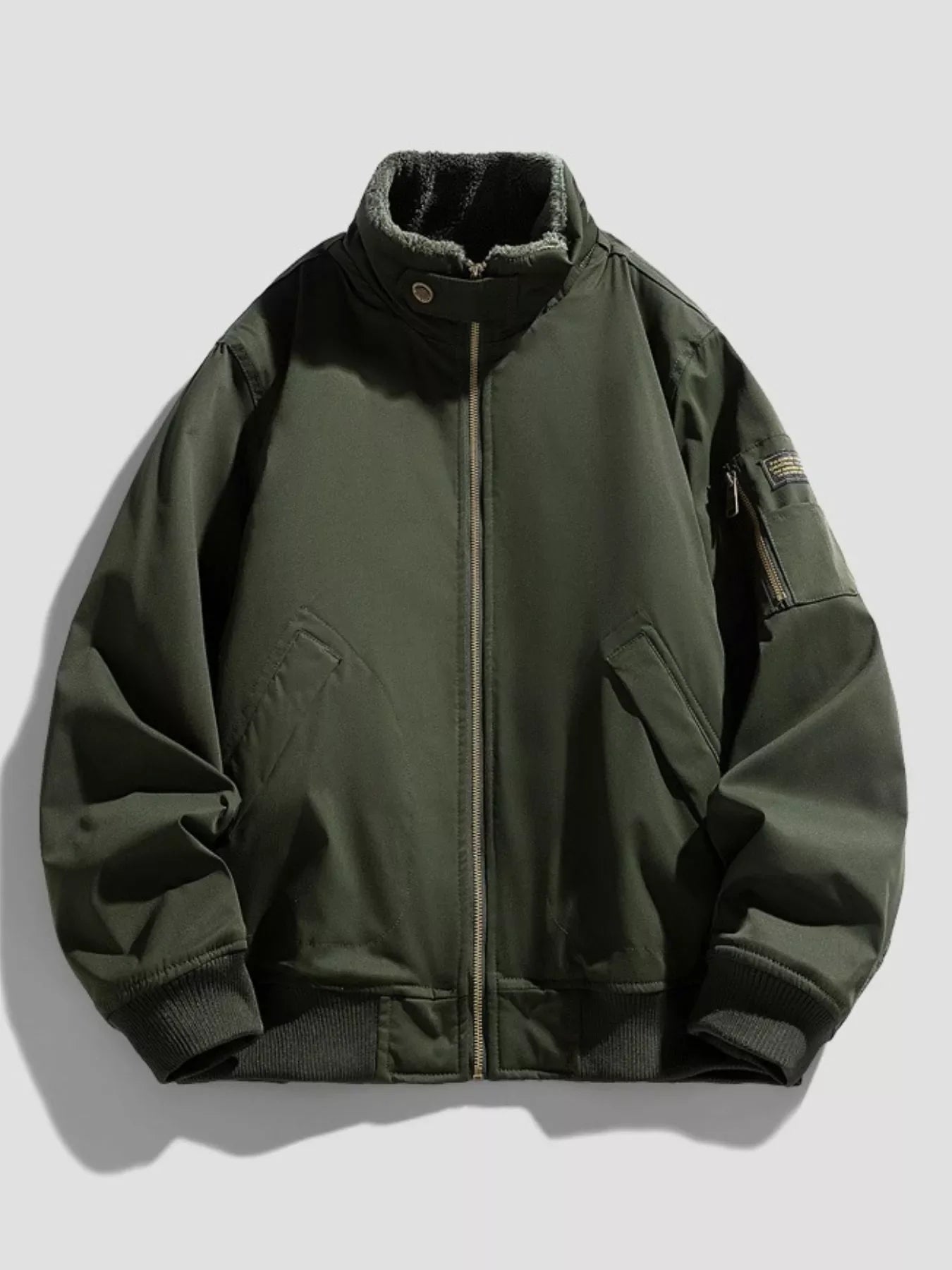 Men's Plus Size Zip Up Long Sleeve Jacket