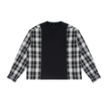 Unisex Plaid Panel Long Sleeve T-Shirt
