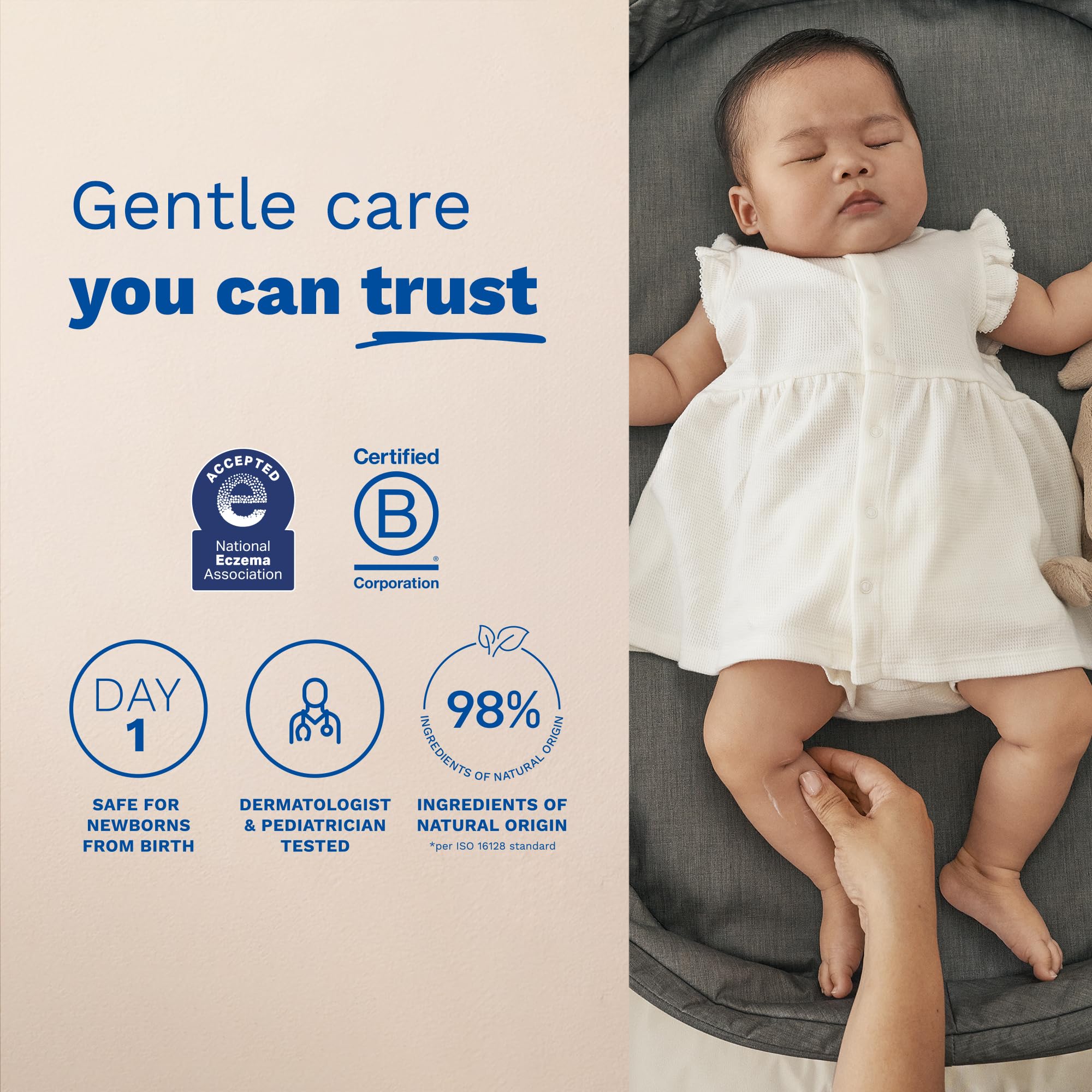 Mustela Baby Care Cream - Hypoallergenic Diaper Rash Relief & Natural Skin Protection for Sensitive Baby Skin