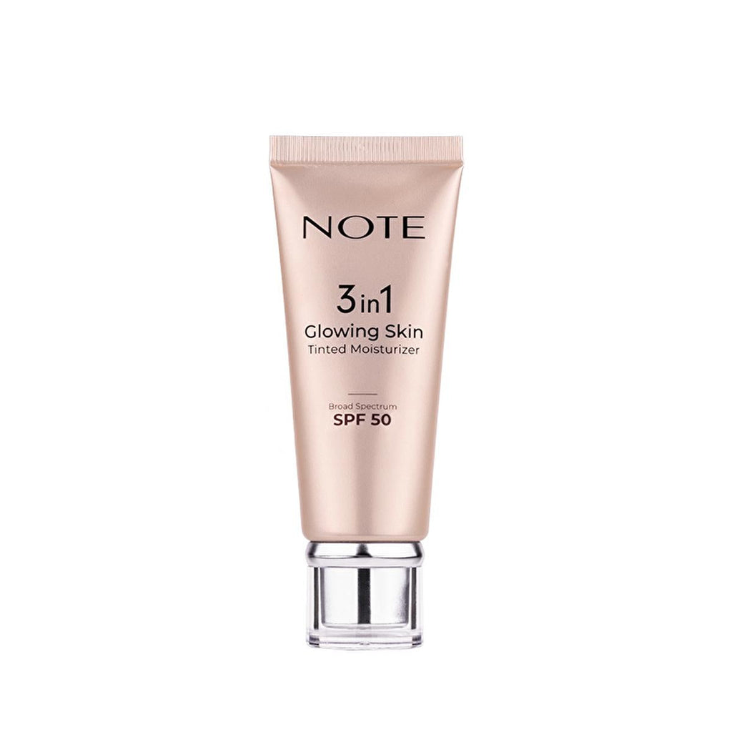 Note Cosmetics Tinted Moisturizer SPF 50 - Glowing Skin Cream, Light Coverage, Hydrating, and Sun Protection