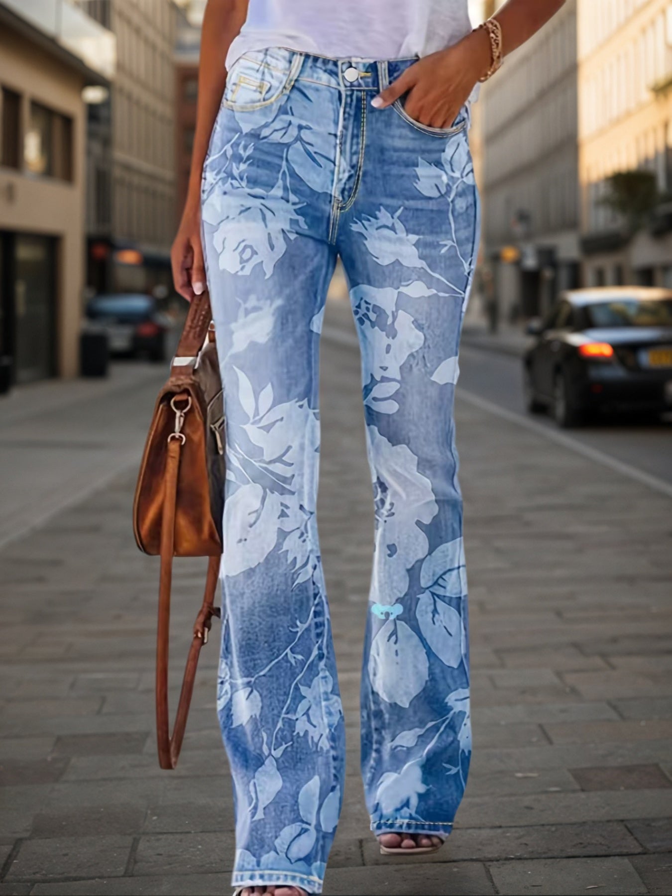 New Women’s AutumnWinter Printed Denim Pants, Women’s Denim Pants, Essential Jeans For AutumnWinter, Warm Jeans, Women’s Four Seasons Jeans, Printed Jeans