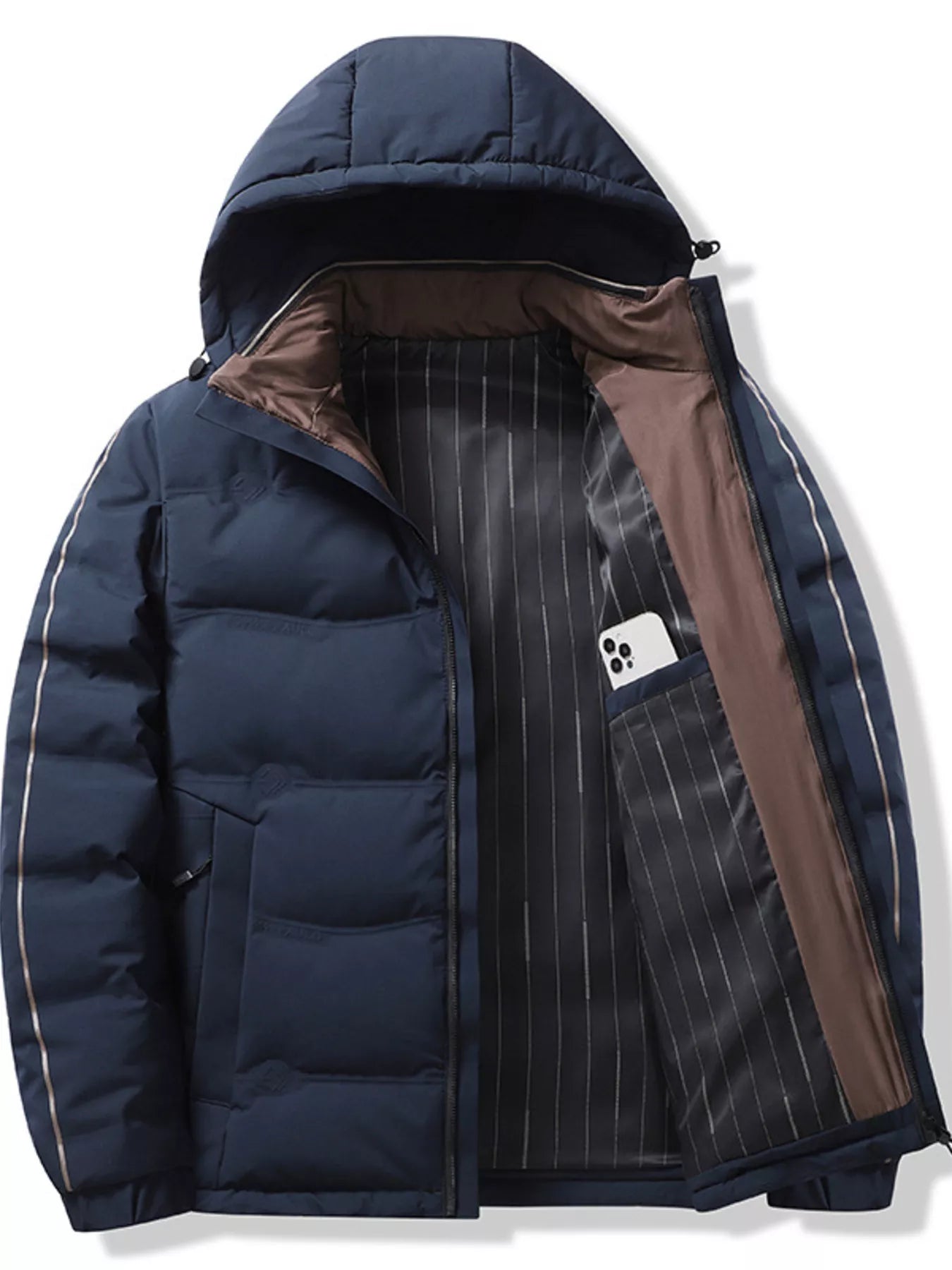 Men's Plus Size Warm Padded Hooded Winter Puffer Jacket
