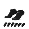 Nike Everyday Plus Cushion No Show Socks 6-Pair Pack Black/White LG (US Mens Shoe 8-12 Womens Shoe 10-13)