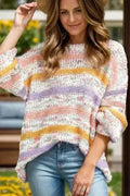 Contrast Stripes Long Sleeve Sweater | Femstylo