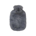 Fashy Grey Plush Hot Water Bottle 2L - Comforting Warmth for Menstrual Relief & Relaxation