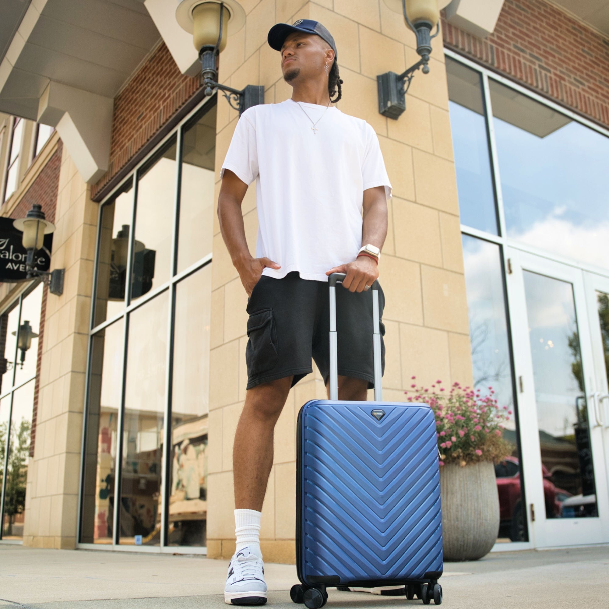 20-inch Blue Carry-On Hardcase Roller Luggage