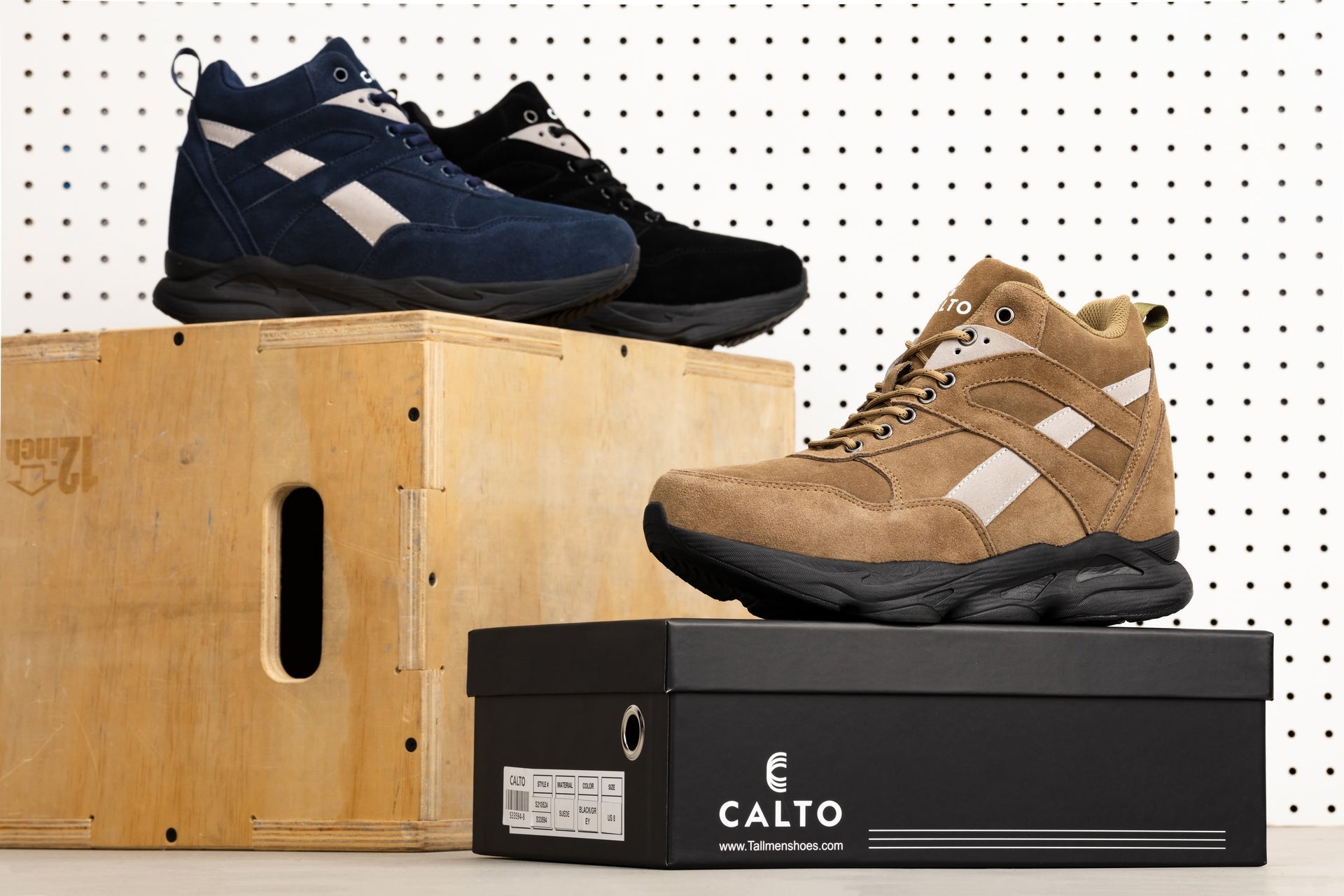 CALTO - S33594 - 4 Inches Taller (Black/Grey) - Sneakers