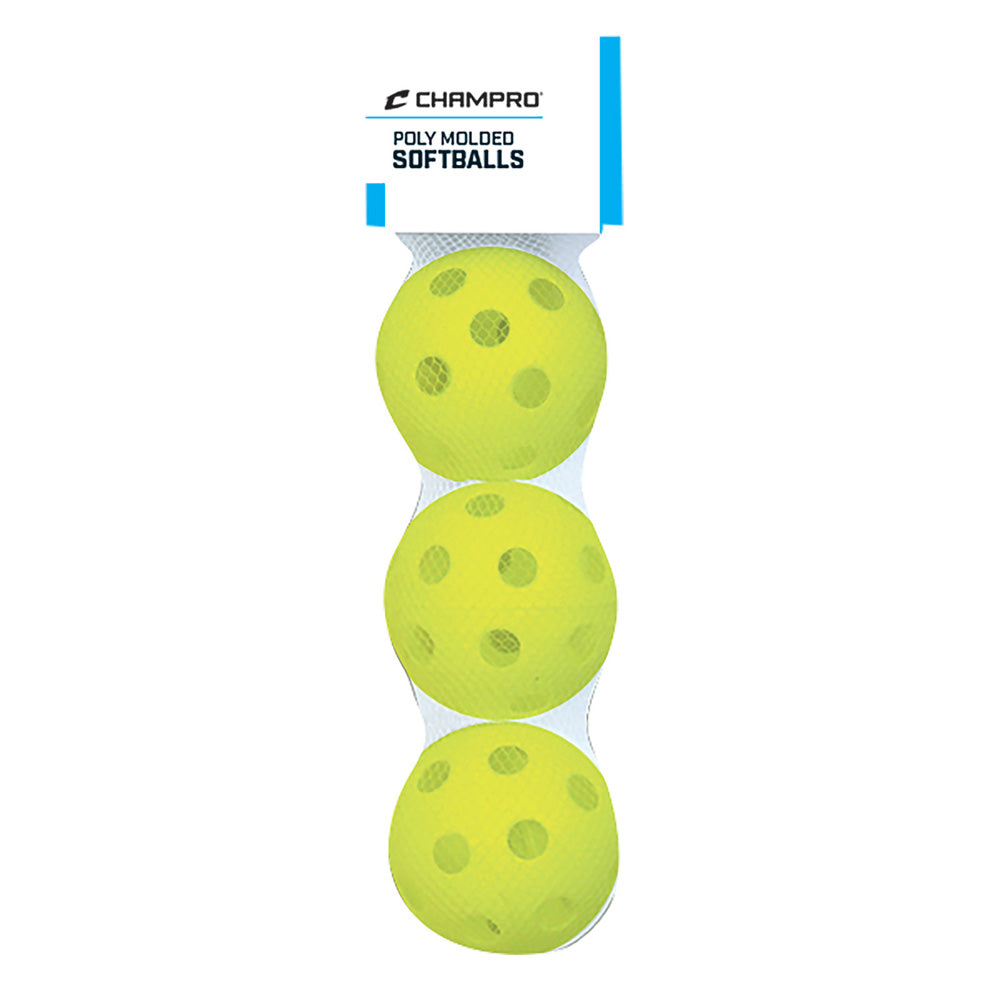 Champro Fastpitch 12" Poly Balls 3 Pack Optic Yellow