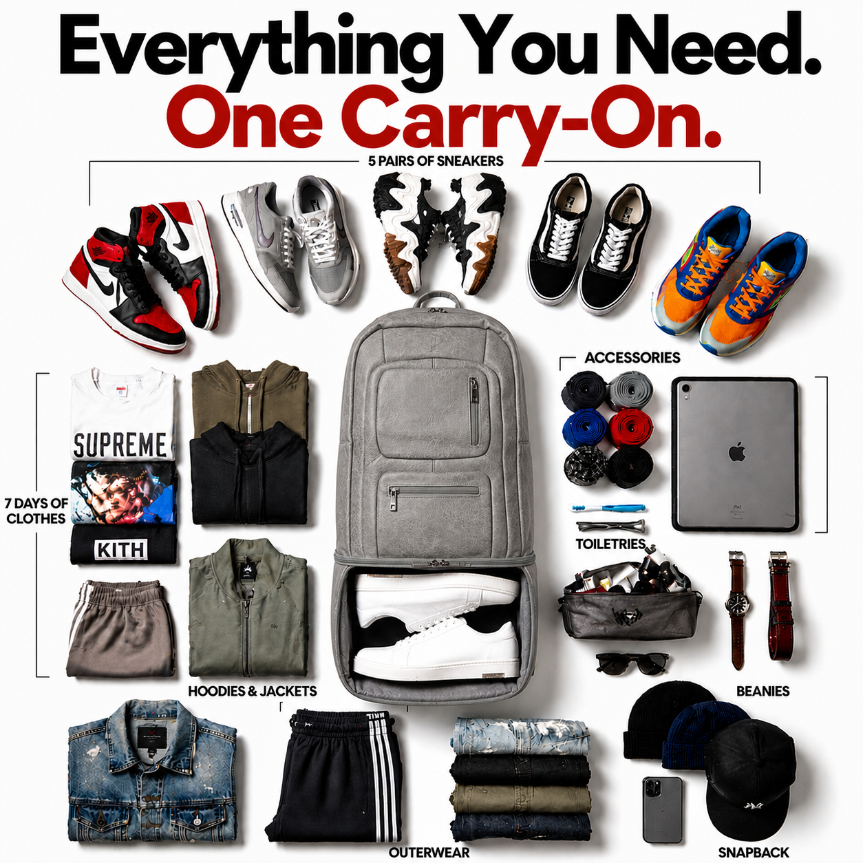 Grey Leather Carry-On Patented Backpack (Only 300 Made)