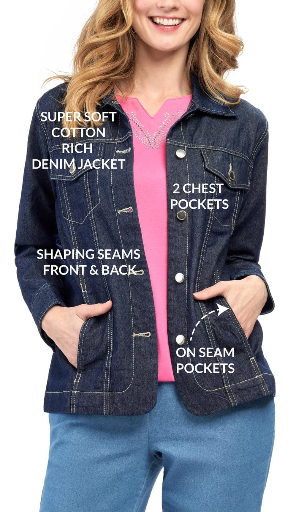 Women's Classic Button Front Denim Jacket — Timeless Everyday Style