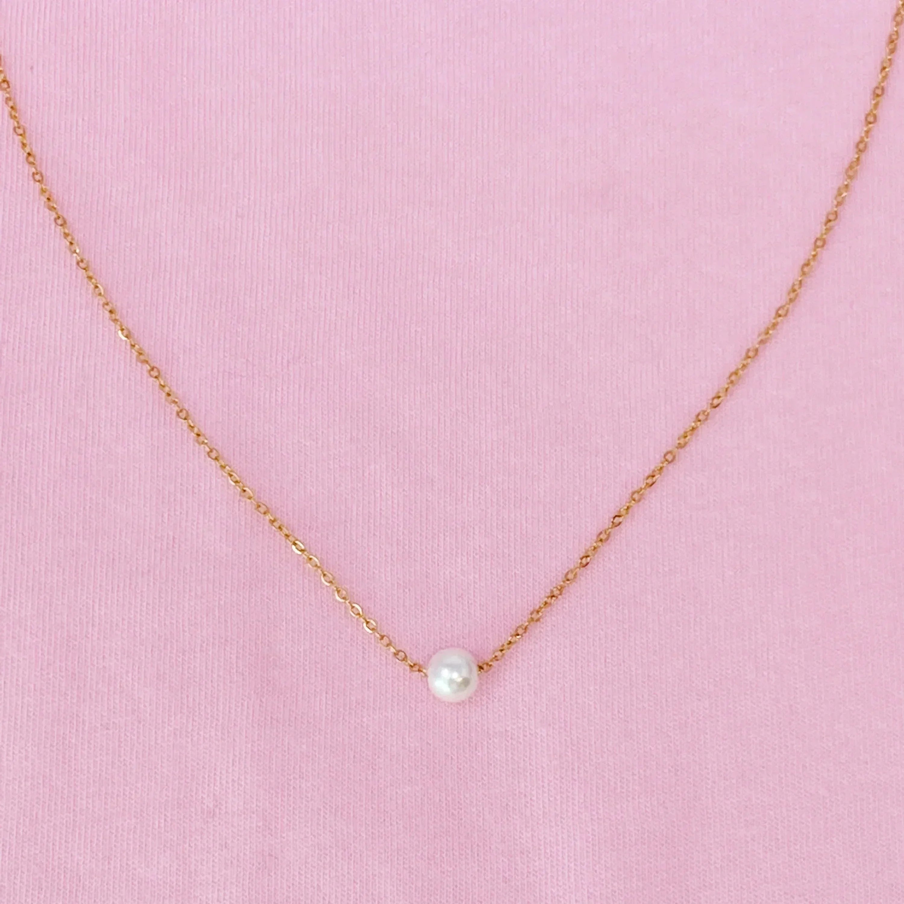 Dainty Single Pearl Necklace