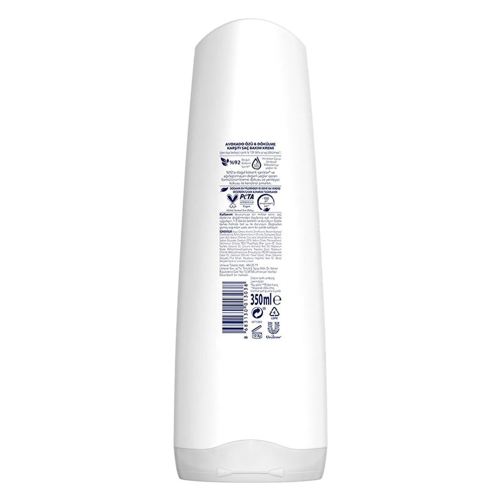 Dove Hair Care Cream - Anti-Hair Loss with Avocado Extract, Natural Ingredients, Vegan, 11.83 fl oz