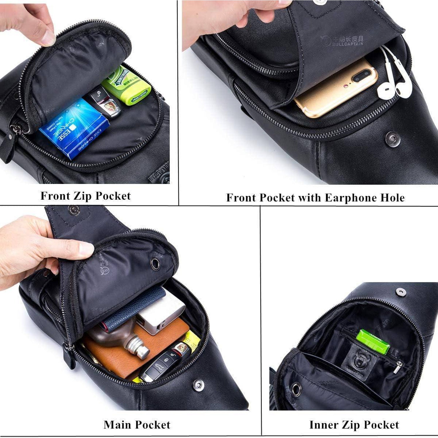 Men's Genuine Leather Sling Bag – Modern Crossbody Carry