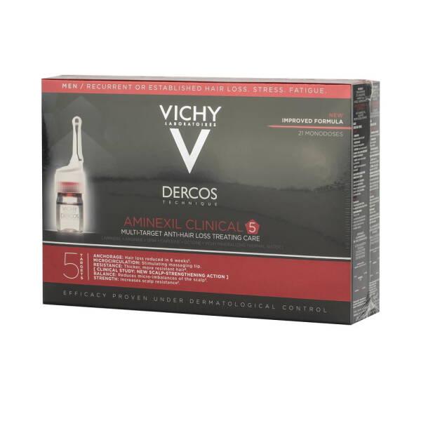 Vichy Dercos Aminexil: Hair Loss Treatment for Men - Strengthens Hair & Reduces Thinning | Hypoallergenic Formula for Sensitive Scalp