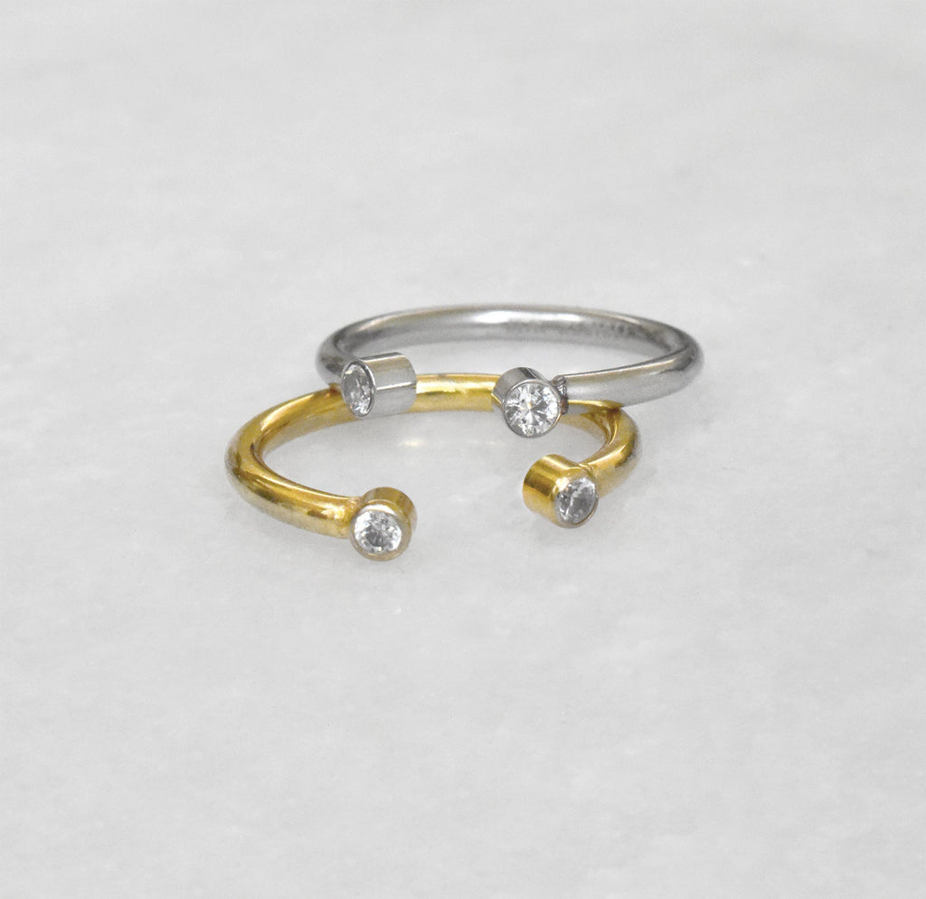 JOLIE SILVER CZ DIAMOND OPEN RING - SAMPLE