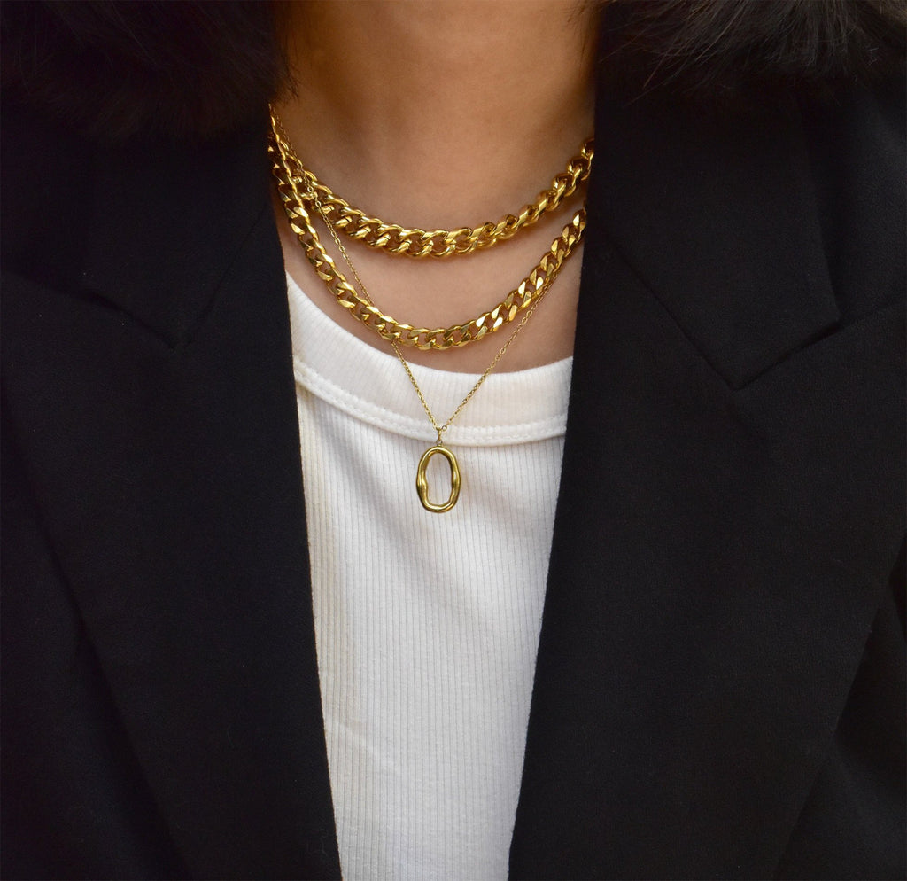 MASON GOLD CUBAN CHAIN NECKLACE