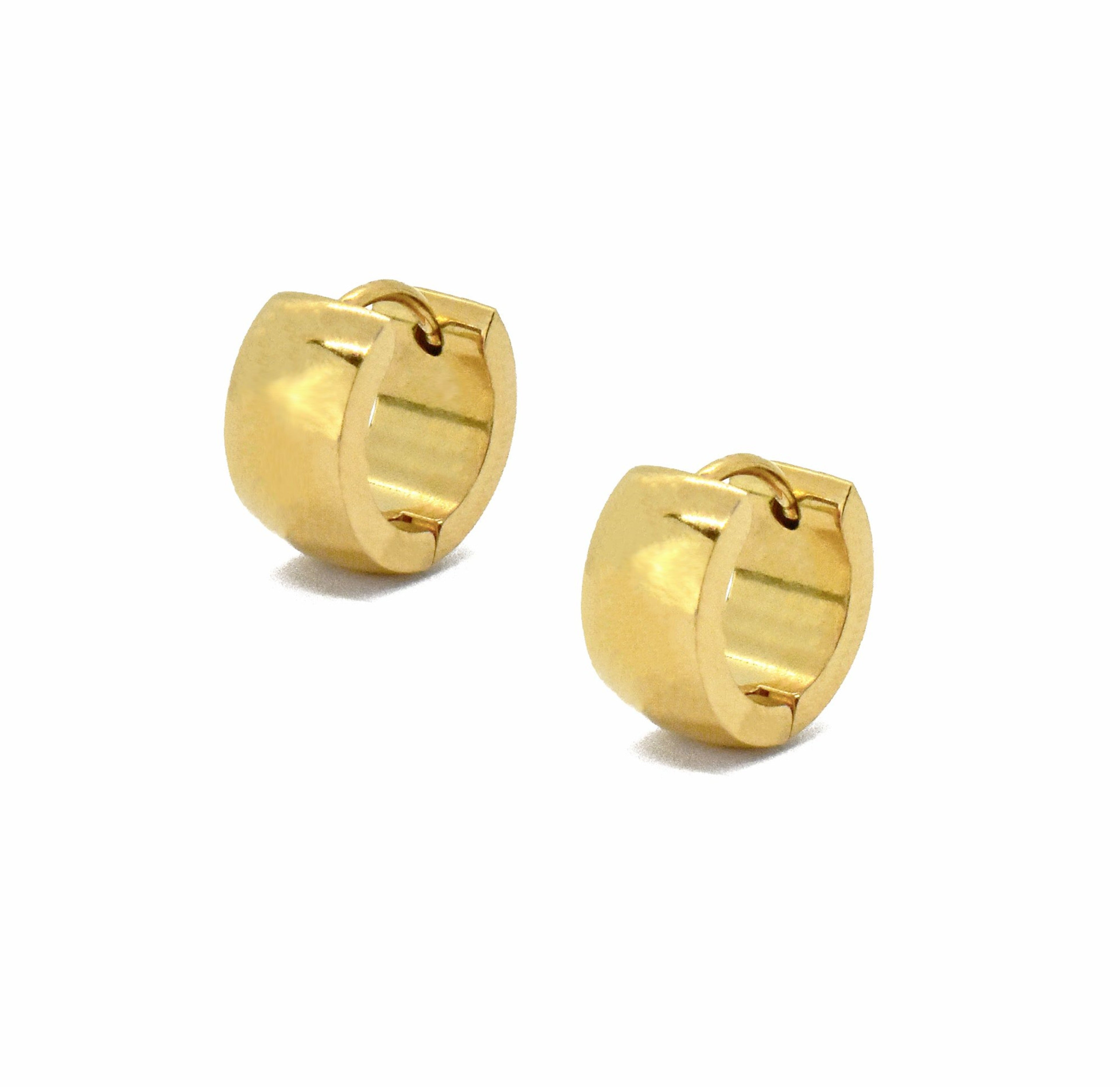 MAE THICK GOLD HUGGIE HOOP EARRINGS
