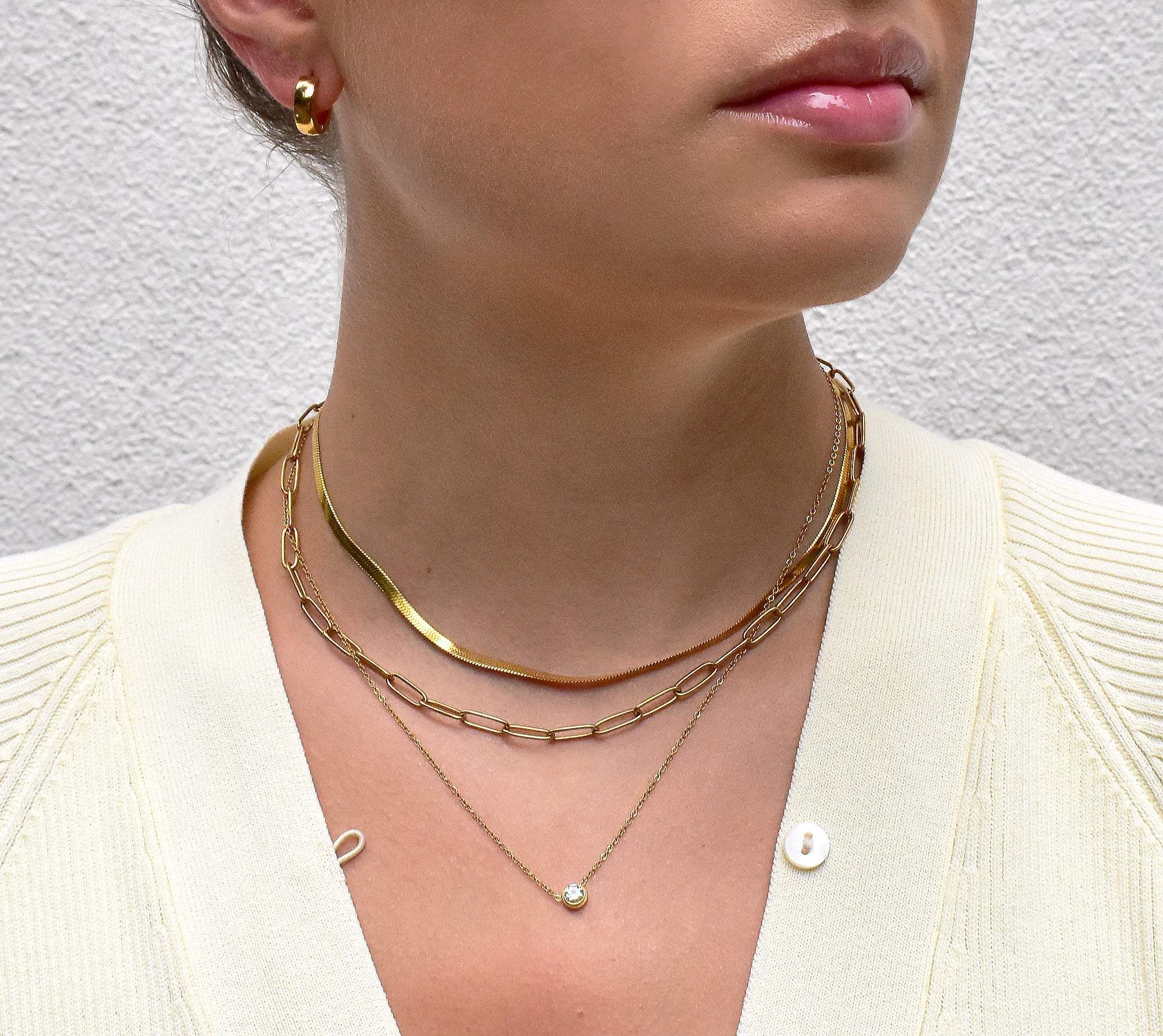 RICKY GOLD PAPERCLIP CHAIN NECKLACE