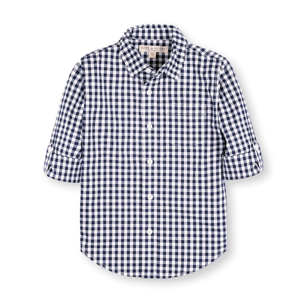 Organic Stretch Poplin Roll-Up Shirt - Baby