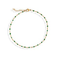 ROXIE DAINTY GOLD GREEN BEAD CHAIN ANKLET