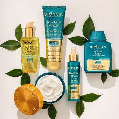 Bioxcin Keratin Argan Repair Shampoo - Nourishing and Repairing Damaged Hair with Keratin, Argan Oil, and Vitamins
