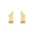 RAMONA GOLD RIBBED J EARRINGS