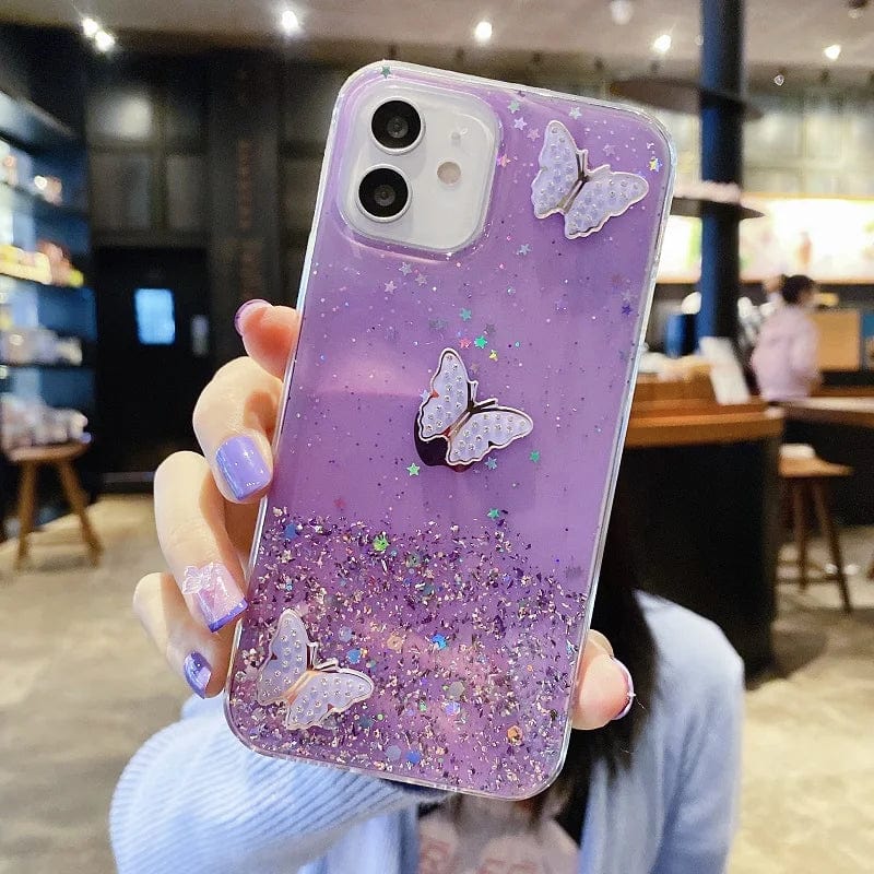 Diamond Butterfly Glitter Bling Samsung Case
