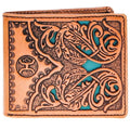 HOOey "Phoenix" (Tan/Turquoise) - Men's Bifold Wallet