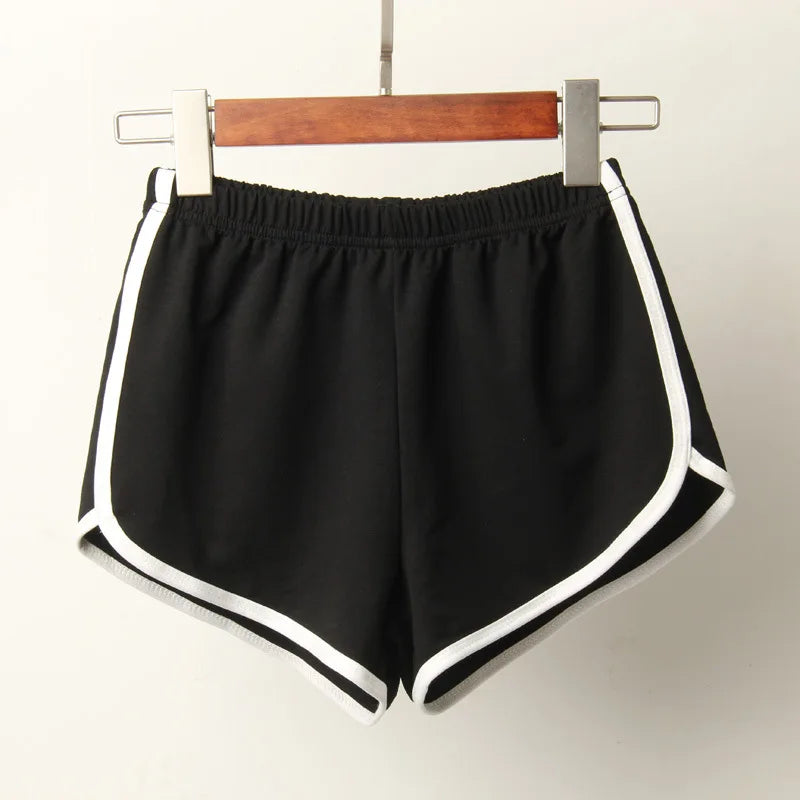 Sports Shorts Women Summer New Candy Color Anti Emptied Skinny Shorts Casual Lady Elastic Waist Beach Correndo Short Pants