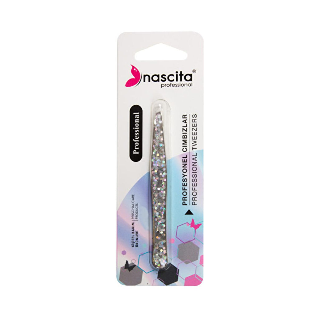 Nascita Precision Angled Eyebrow Tweezers - Professional Hair Removal, Shaping Tool for Perfect Brows