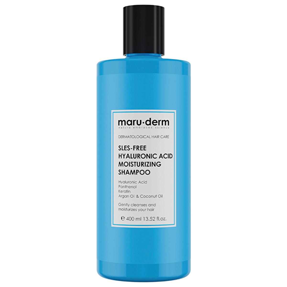 Maruderm Hyaluronic Acid Moisturizing Shampoo - Deep Hydration & Damage Repair - Sulfate-Free, Vegan Formula for Dry & Damaged Hair (13.53 fl oz)