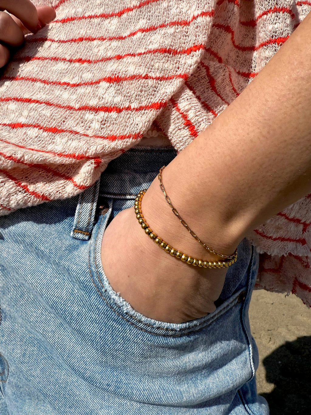 ELLIE GOLD BALL BEADED BRACELET