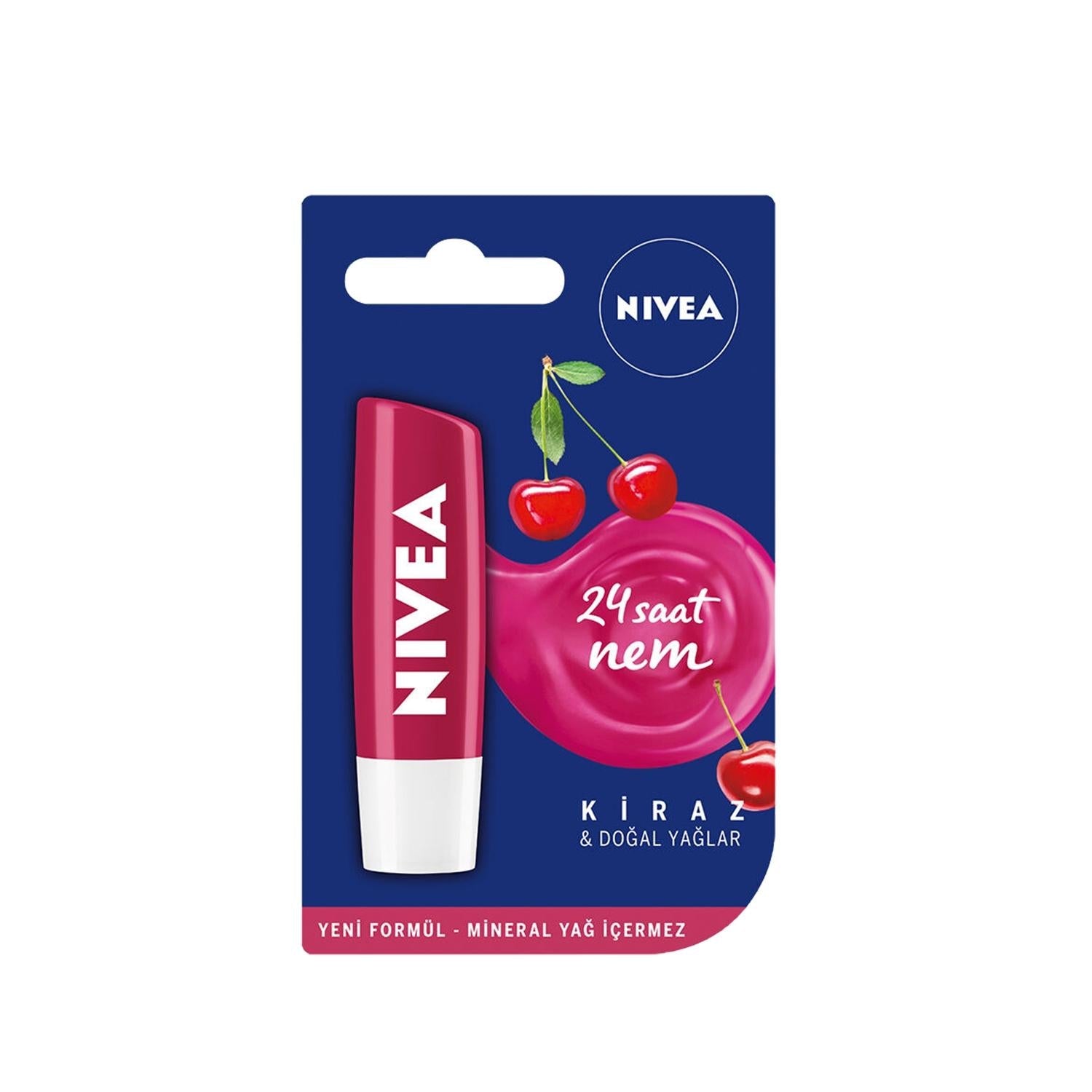 Nivea Cherry Lip Care Cream 4.8g - Moisturizing & Nourishing Lip Balm