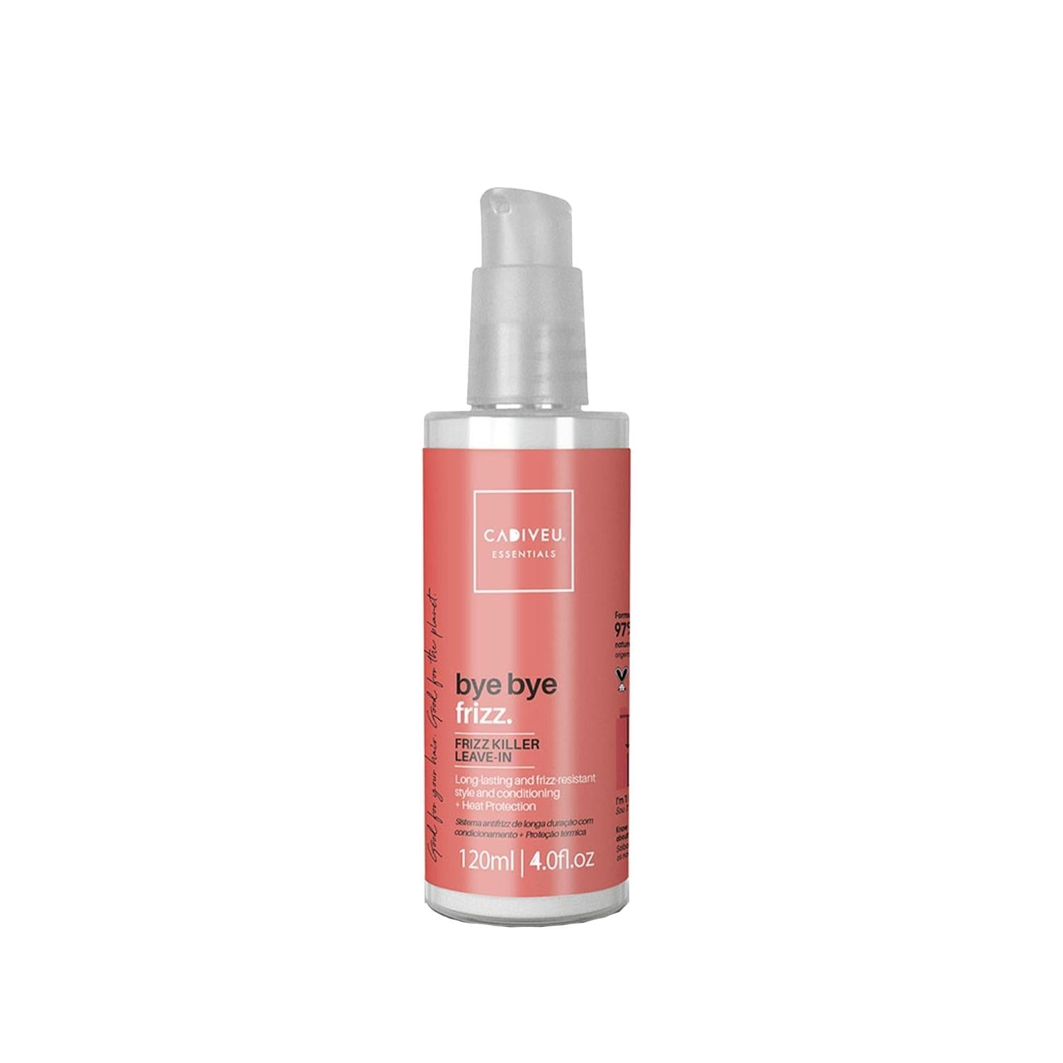 Cadiveu Bye Bye Frizz: Frizz Control Leave-In Treatment - Smooth, Manageable Hair, Anti-Frizz Hair Product, 4.06 fl oz