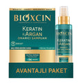 Bioxcin Keratin & Argan Oil Hair Repair Set: Shampoo & Leave-In Conditioner for Damaged Hair, Anti Hair Loss & Intense Hydration