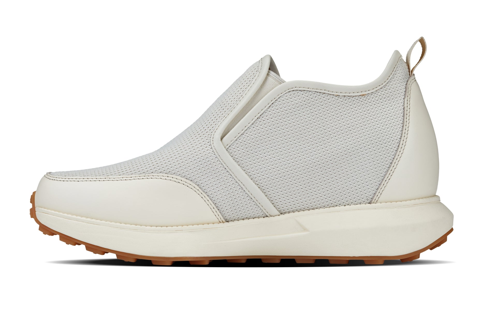 CALTO - J1434  - 3.3 Inches Taller (Off-White) - Casual Chunky Sole Sneaker Loafers