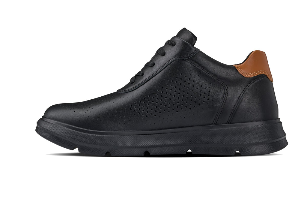 CALTO - J1580  - 2.6 Inches Taller (Black/Black Sole) - Lightweight Casual Walkers