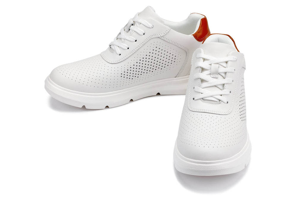 CALTO - J1581  - 2.6 Inches Taller (White) - Lightweight Casual Walkers