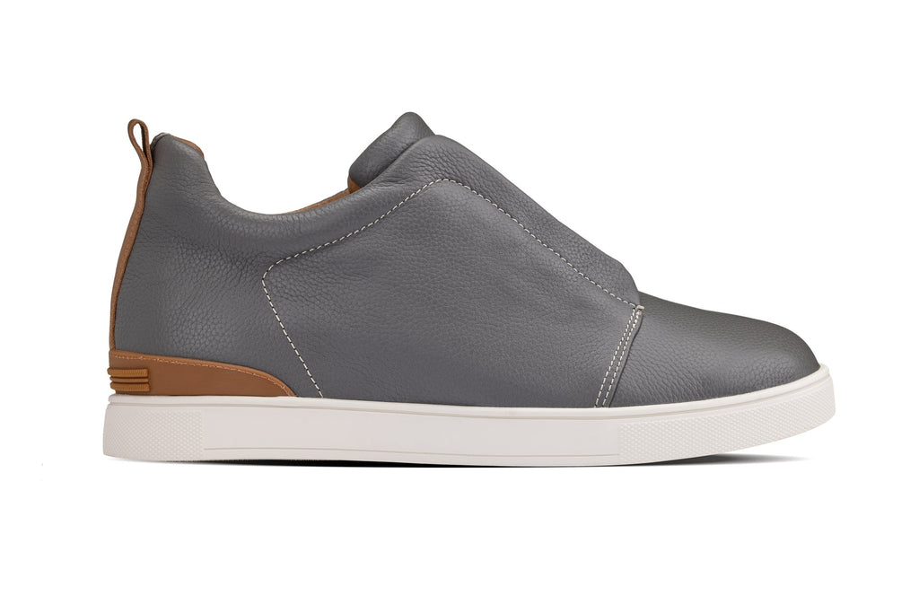 CALTO - J1935  - 2.6 Inches Taller (Grey) - Slip-On Snoafers