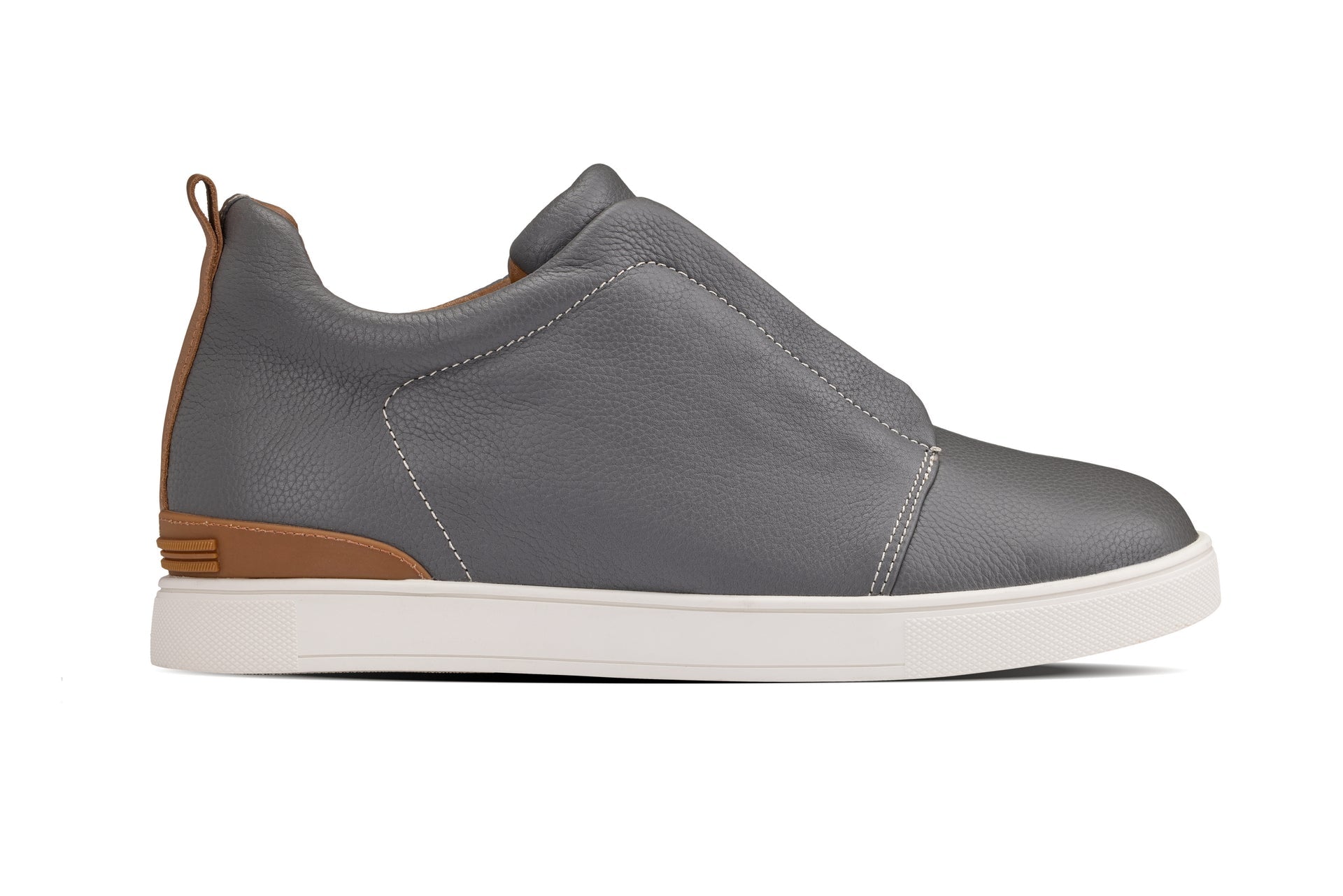 CALTO - J1935  - 2.6 Inches Taller (Grey) - Slip-On Snoafers